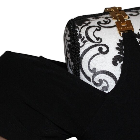 Michael Kors Dress Black Off Shoulders Gold Chain Shoulder Straps Size XS NWT's - Picture 5 of 12